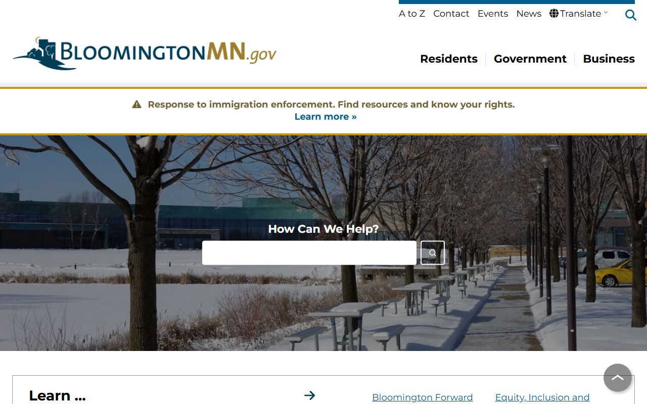Bloomington city government site marriage license information