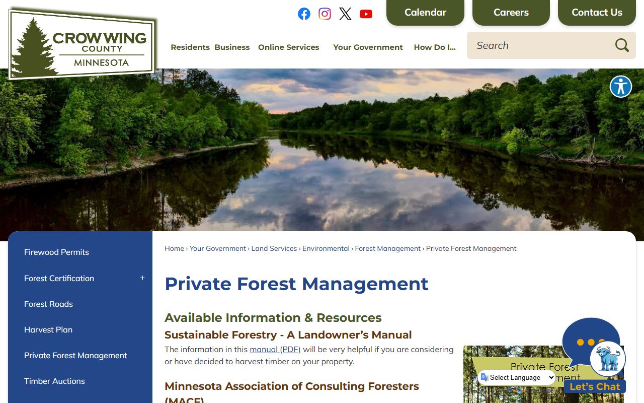 Crow Wing County Recorder vital records page for marriage license