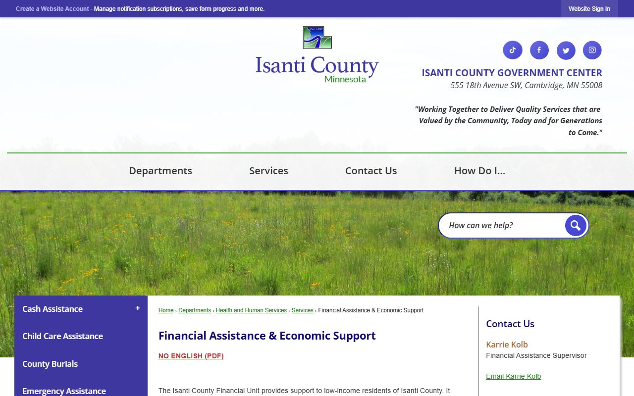 Isanti County Recorder office page