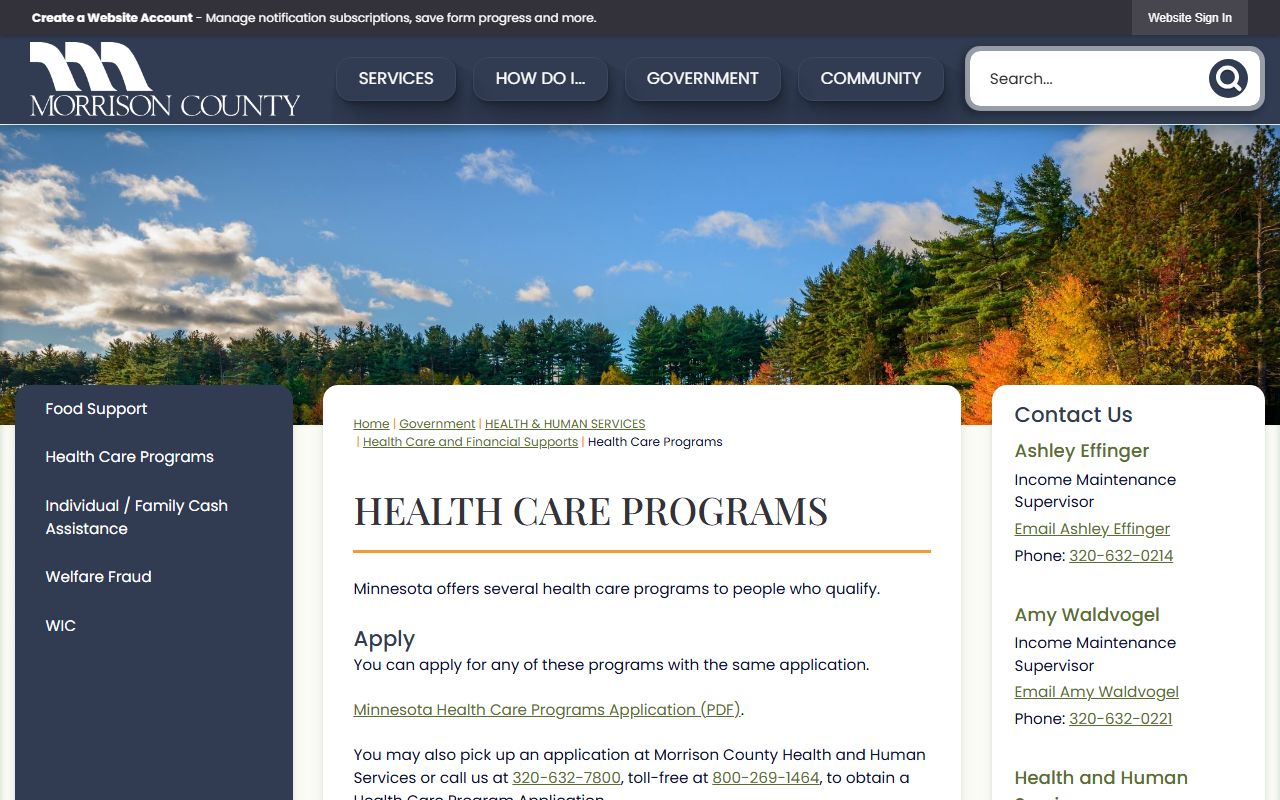 Morrison County Recorder department page