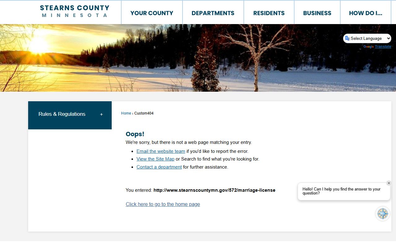 Stearns County Recorder marriage license page for St. Cloud marriage license applications
