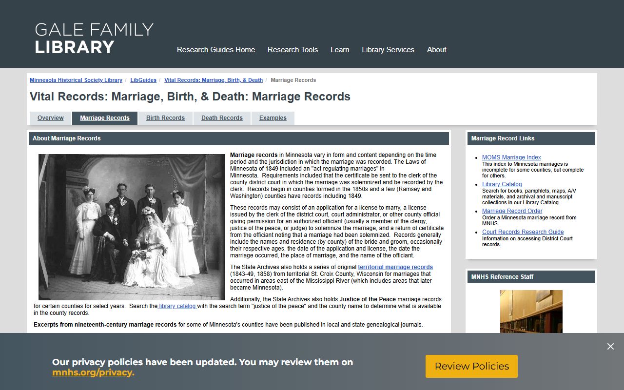 Minnesota Historical Society Marriage Records Guide - Minnesota Marriage License